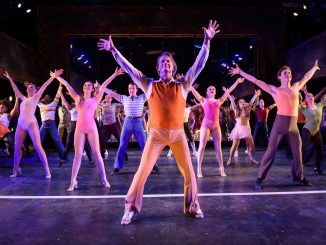 A chorus dancing